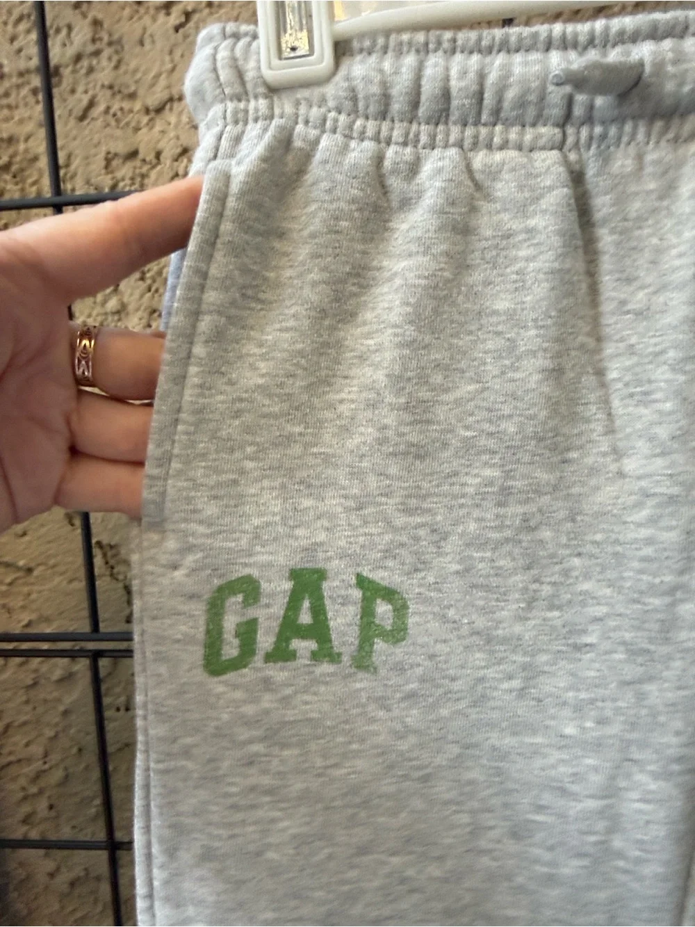 New GAP Kids Light Gray Mickey Mouse pants with Green & Coral Accents